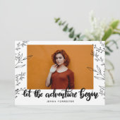 Laat het avontuur beginnen | Afstuderen bladeren Kaart (Staand voorkant)