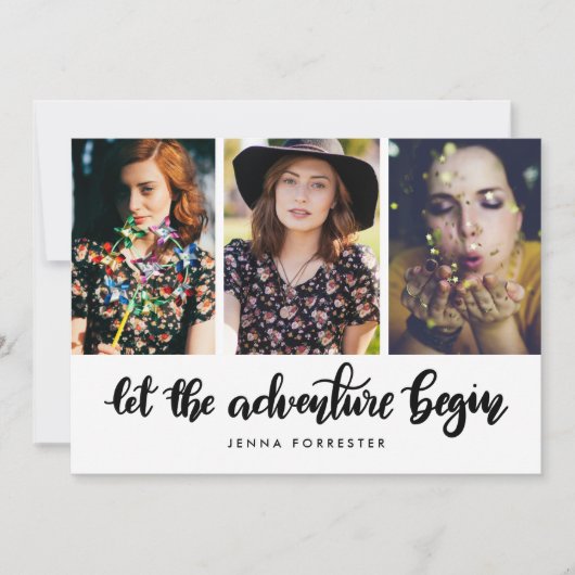 Laat het avontuur beginnen | Afstuderen foto Kaart (Voorkant)