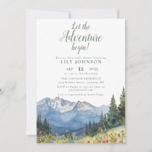 Laat het avontuur beginnen All In One Baby Shower Kaart