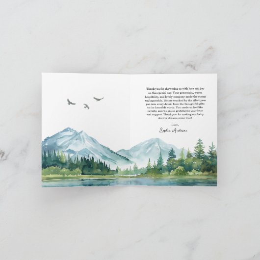 Laat het avontuur beginnen baby shower bedankkaart (Binnen)