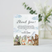 Laat het avontuur beginnen Baby shower Dank u kaar (Staand voorkant)