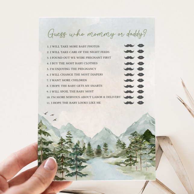 Laat het avontuur beginnen Baby shower Guess Who G (Let the Adventure Begin Baby Shower Game)