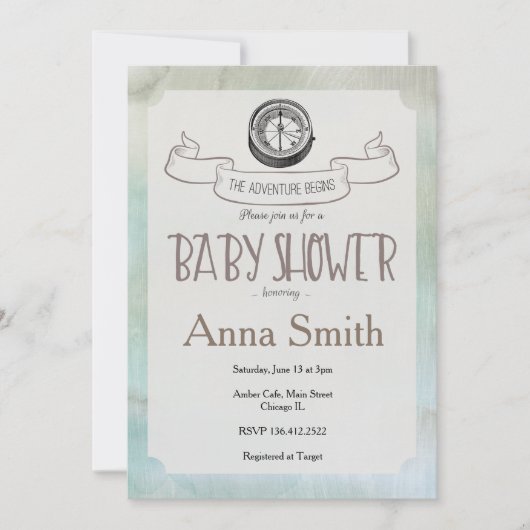 Laat het avontuur beginnen Baby shower Kaart (Voorkant)