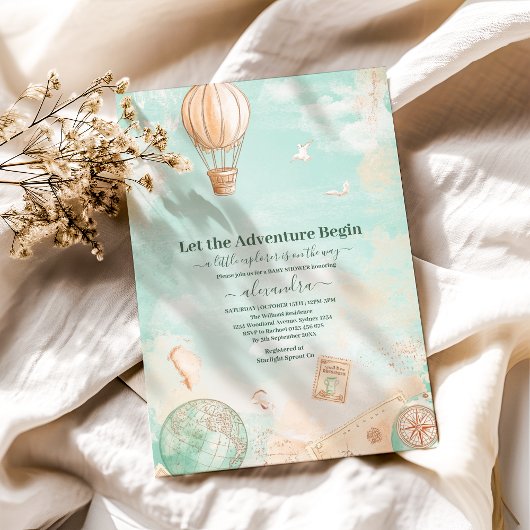 Laat het avontuur beginnen Baby shower Kaart