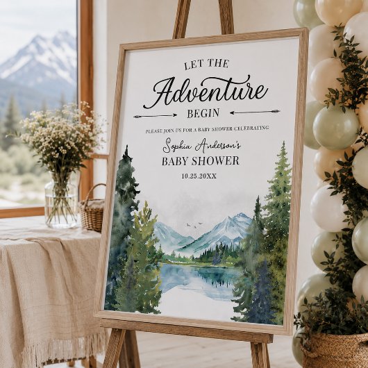Laat het Avontuur Beginnen Baby Shower Kwaliteit P Poster
