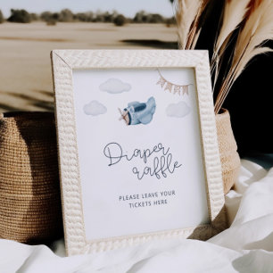 Laat het avontuur beginnen Baby Shower Luierspel Poster