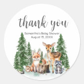 Laat het avontuur beginnen Baby Shower Rond Ronde Sticker (Voorkant)