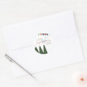 Laat het avontuur beginnen Baby shower Ronde Sticker (Envelop)