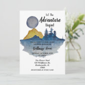 Laat het avontuur beginnen baby shower uitnodiging (Staand voorkant)