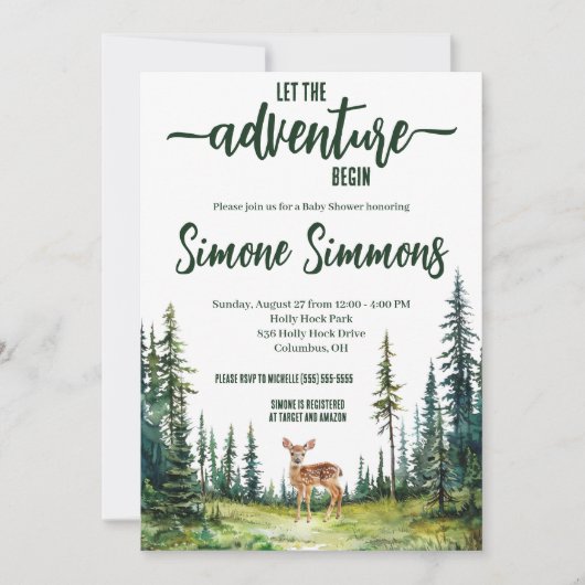 Laat het avontuur beginnen! Baby shower van Woodla Kaart (Voorkant)