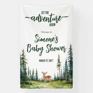 Laat het avontuur beginnen! Baby shower van Woodla Spandoek