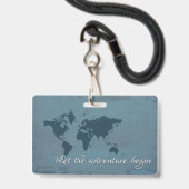 Laat het avontuur beginnen badge (Voorzijde met lanyard)