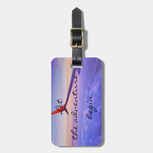 Laat het avontuur beginnen bagagelabel (Voorkant verticaal)