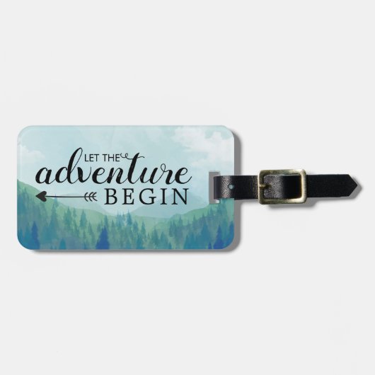 Laat het avontuur beginnen bagagelabel (Voorkant horizontaal)