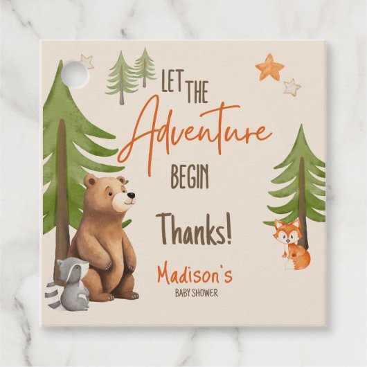 Laat het avontuur beginnen bedankjes labels (Voorkant)