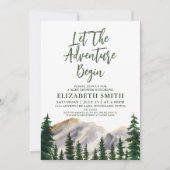 Laat het avontuur beginnen Bergen Baby shower Kaart (Voorkant)