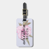 Laat het avontuur beginnen Bloem Paars Bagagelabel (Voorkant verticaal)