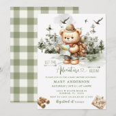 Laat het avontuur beginnen bos Beer Baby shower Kaart (Voorkant / Achterkant)