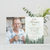 Laat het avontuur beginnen Bos foto pensioen Kaart (Staand voorkant)