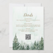 Laat het avontuur beginnen bos QR-code babyfeestje Kaart (Achterkant)