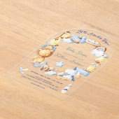 Laat het avontuur beginnen Boy Baby Speelgoed Baby Acryl Uitnodigingen (Laagn)