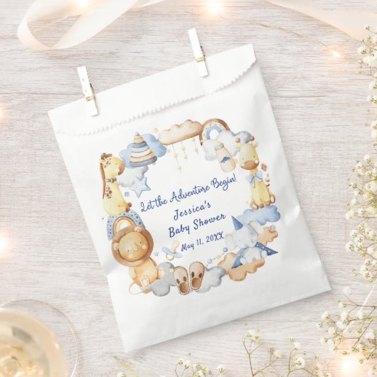 Laat het avontuur beginnen Boy Baby Speelgoed Baby Bedankzakje (Geknipt)