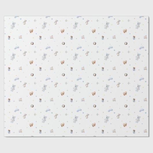 Laat het avontuur beginnen Boy Baby Speelgoed Baby Cadeaupapier (Vlak)