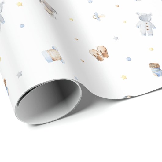 Laat het avontuur beginnen Boy Baby Speelgoed Baby Cadeaupapier (Rol Hoek)