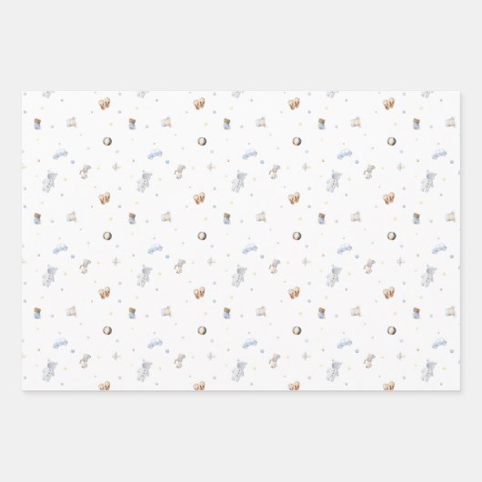 Laat het avontuur beginnen Boy Baby Speelgoed Baby Inpakpapier Vel (Voorkant 3)