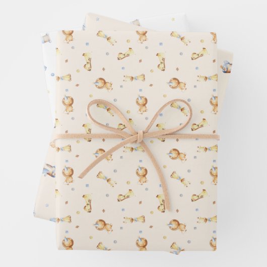 Laat het avontuur beginnen Boy Baby Speelgoed Baby Inpakpapier Vel (In situ)