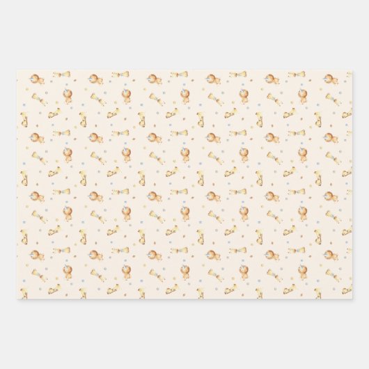 Laat het avontuur beginnen Boy Baby Speelgoed Baby Inpakpapier Vel (Voorkant)