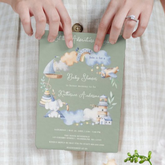 Laat het avontuur beginnen Boy Baby Speelgoed Baby Kaart