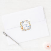 Laat het avontuur beginnen Boy Baby Speelgoed Baby Vierkante Sticker (Envelop)