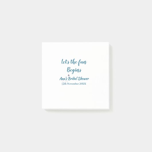 laat het avontuur beginnen bruids douche voeg naam post-it® notes (Voorkant)