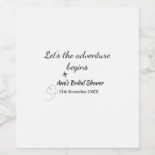 laat het avontuur beginnen bruids douche voeg naam wijn etiket (Enkel label)