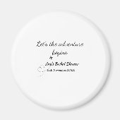 laat het avontuur beginnen bruidsborrel voeg naam magneet (Voorkant)