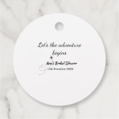 laat het avontuur beginnen bruidsfeest voeg naam t bedankjes labels (Achterkant)