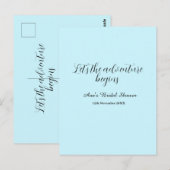 laat het avontuur beginnen bruidsfeest voeg naam t briefkaart (Voorkant / Achterkant)