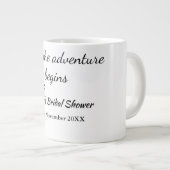 laat het avontuur beginnen bruidsfeest voeg naam t grote koffiekop (Voorkant rechts)