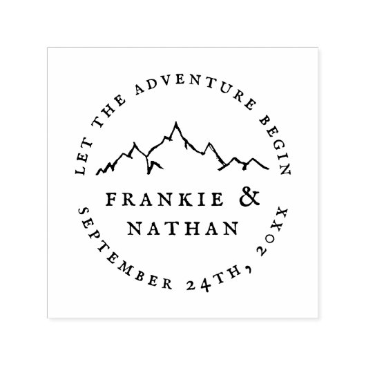 Laat het avontuur beginnen | Bruiloft Bewaar de da Zelfinktende Stempel (Design)