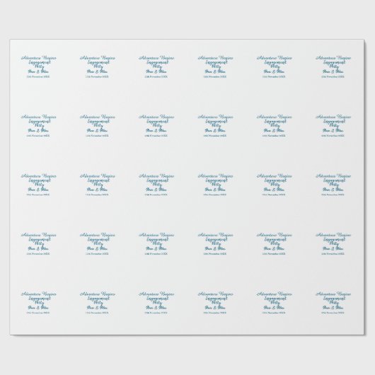 laat het avontuur beginnen bruiloft naam da cadeaupapier (Vlak)