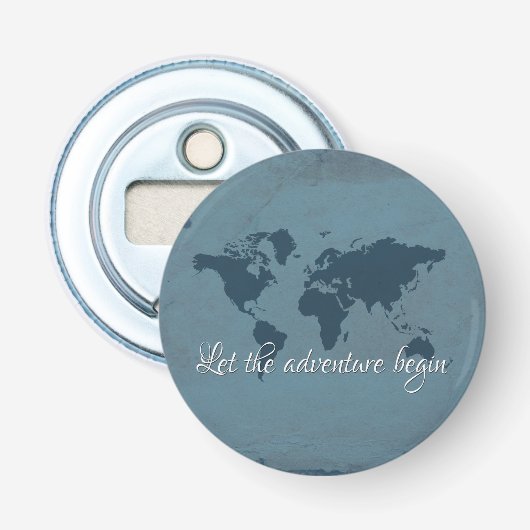 Laat het avontuur beginnen button flesopener (Voorkant)