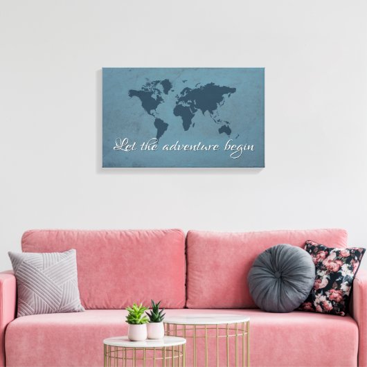 Laat het avontuur beginnen canvas afdruk (Insitu (Woonkamer))