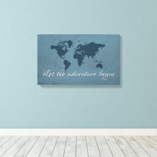 Laat het avontuur beginnen canvas afdruk (Insitu (Houten vloer))