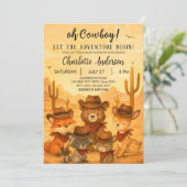 Laat het avontuur beginnen Cowboy Baby shower Boy Kaart (Staand voorkant)