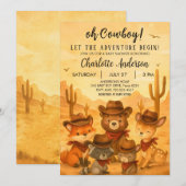 Laat het avontuur beginnen Cowboy Baby shower Boy Kaart (Voorkant / Achterkant)