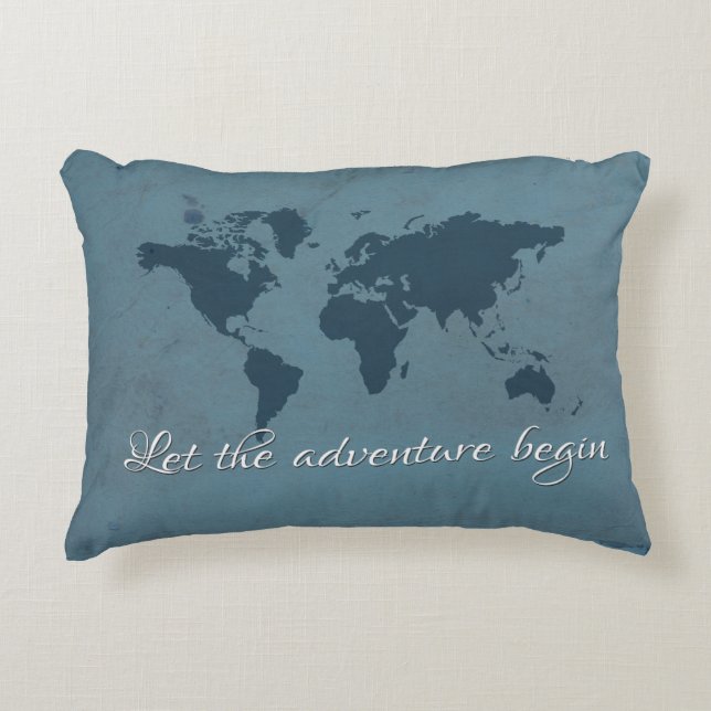 Laat het avontuur beginnen decoratief kussen (Voorkant)