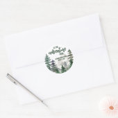 Laat het avontuur beginnen! Douche favoriet cadea Ronde Sticker (Envelop)
