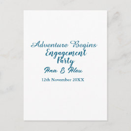 laat het avontuur beginnen engagement party naam d briefkaart