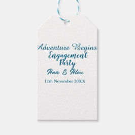 laat het avontuur beginnen engagement party naam d cadeaulabel